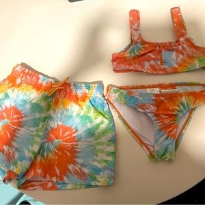 Kids girls Zara 3 piece swim set size 6-7
